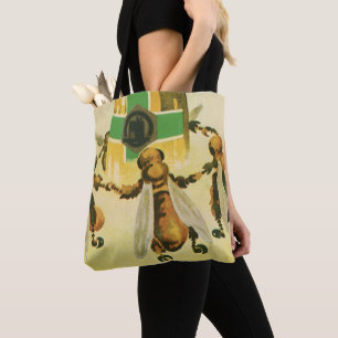 Vintage-Lebensmittel, organische Honigbienen tanze Tasche