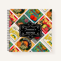 Vintage Lebensmitteletiketten Muster Personalisier