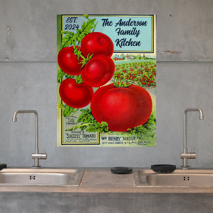 Vintage-Lebensmittelwerbung Tomate Benutzerdefinie Poster