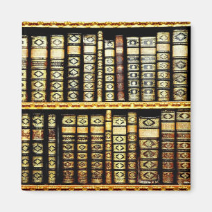 Vintage Lederbücher Muster Magnet