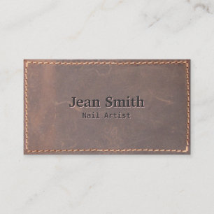 Vintage Ledernail Art Business Card Visitenkarte