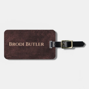 Vintage-Lederstil-Monogramm Gepäckanhänger