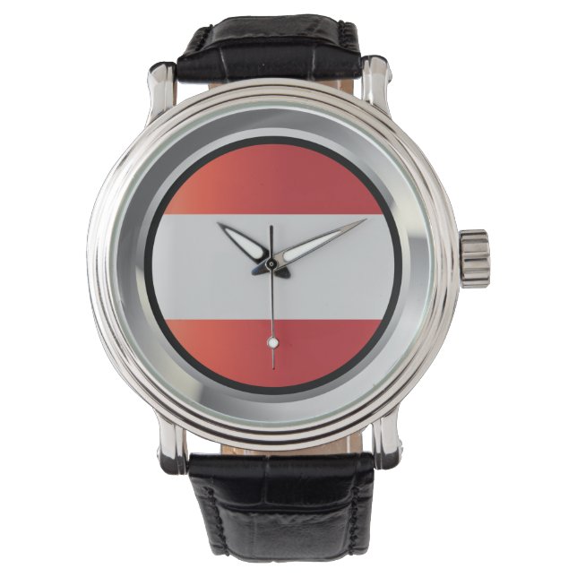 Vintage Lederuhr Armbanduhr (Vorderseite)