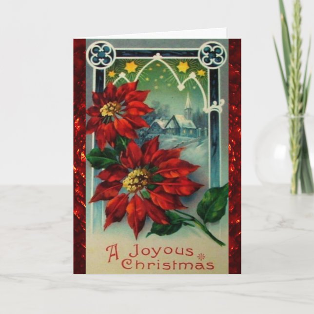Vintage Legende der Poinsettia Weihnachten Karte (Vorderseite)