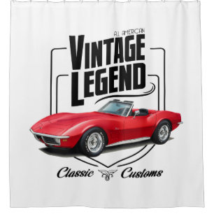 Vintage Legende in Rot Duschvorhang