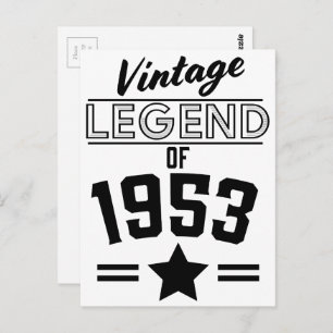 Vintage Legende von 1953 Postkarte
