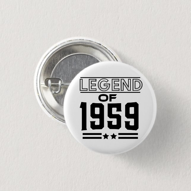 Vintage Legende von 1959 Button (Vorne & Hinten)