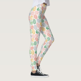 Vintage Leggings des Osterei-Muster-|
