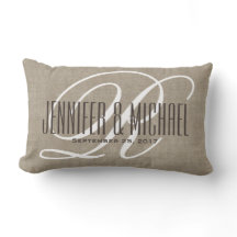 Vintage-Leinen-Look mit weißem Monogramm