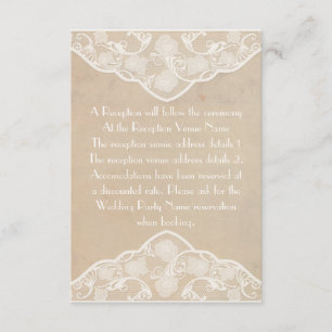 Vintage Leinen und Spitze - Hochzeitseinlagen Begleitkarte