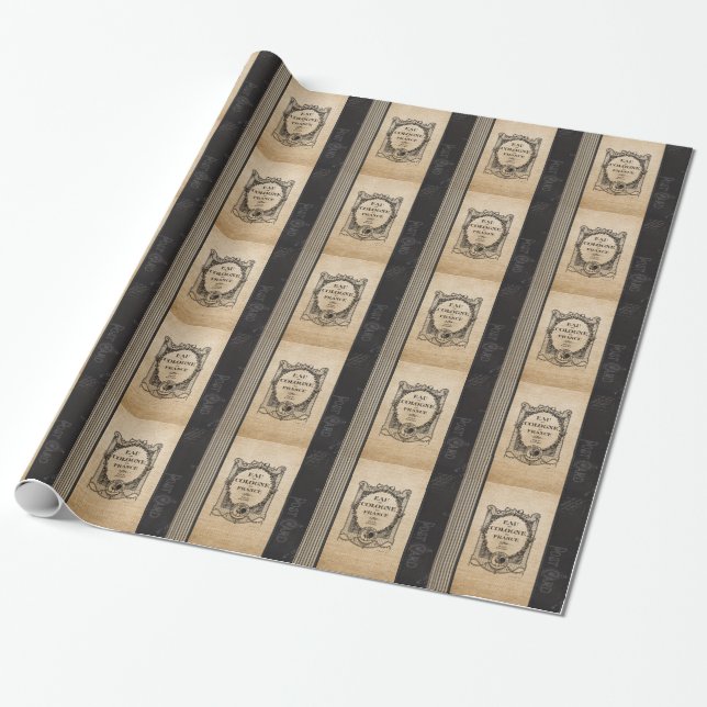 Vintage Leinwand-stilvolle Franzosen Paris Köln Geschenkpapier (Ungerollt)