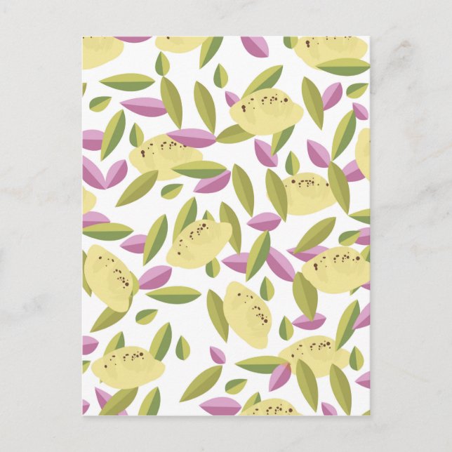 Vintage Lemon-Pattern-Stil Postkarte (Vorderseite)