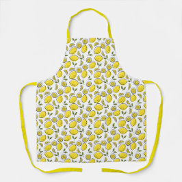 Vintage Lemon Print Schürze