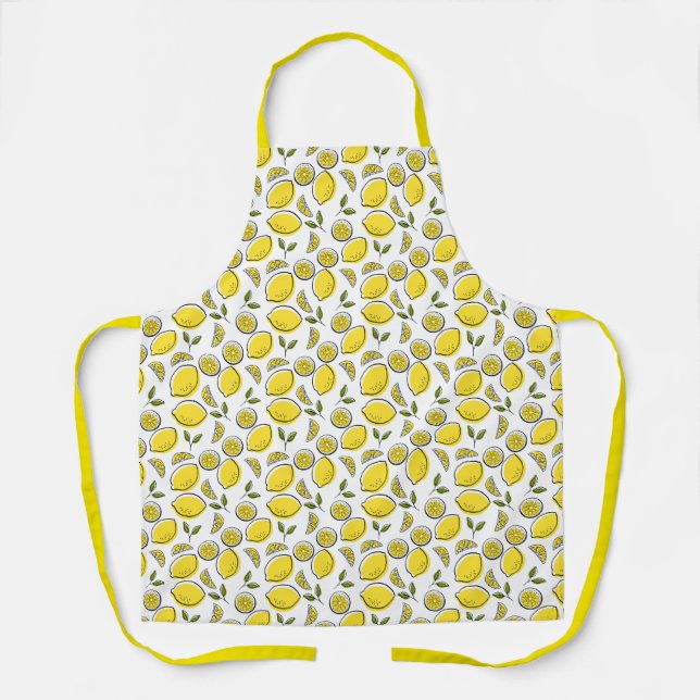 Vintage Lemon Print Schürze (Vorderseite)