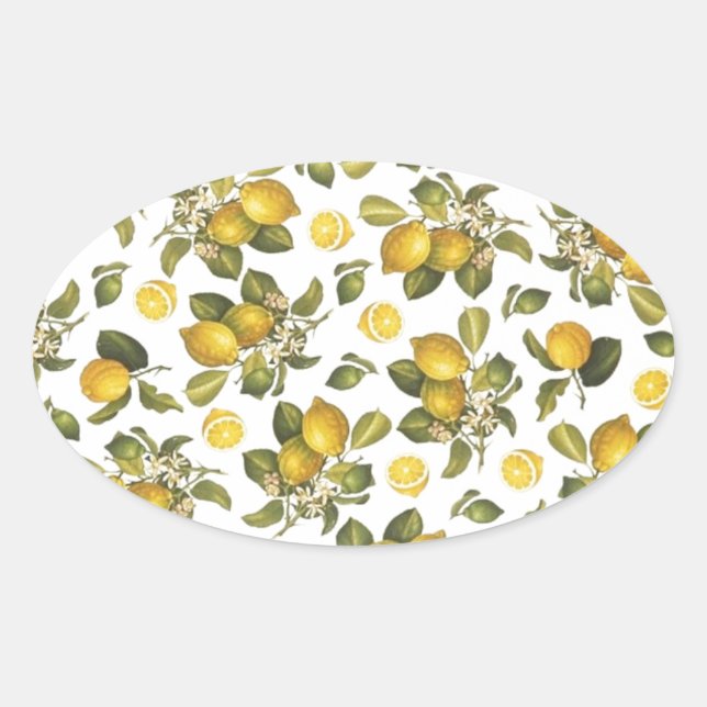 Vintage Lemonen Ovaler Aufkleber (Vorderseite)