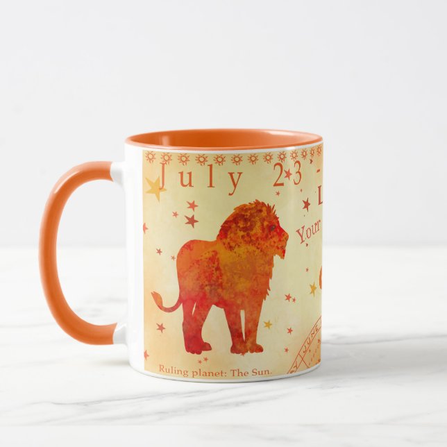 Vintage Leo-Zodiac-Eigenschaften Tasse (Links)