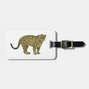 Vintage Leopard Gepard Geflecktes Katzenbild Gepäckanhänger