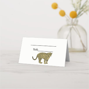 Vintage Leopard Gepard Geflecktes Katzenbild Zeich Platzkarte