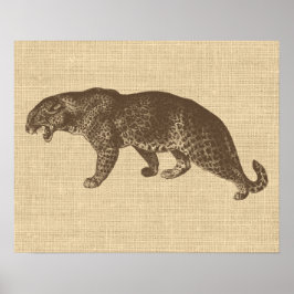 Vintage Leopard-Illustration Poster