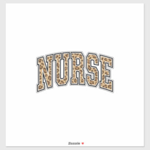 Vintage Leopard Nurse Varsity-Shirt-Design_1 Aufkleber