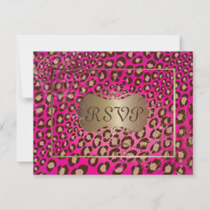 Vintage-Leopard-RSVPs erfordern 5x7-Einladungen RSVP Karte
