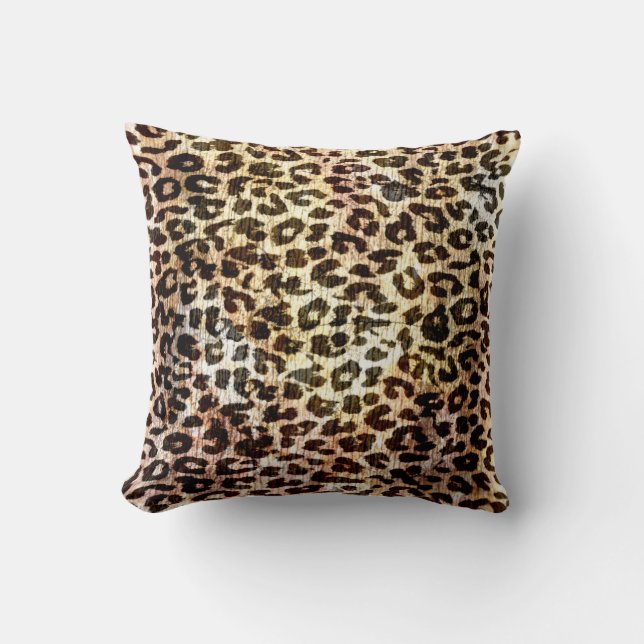 Vintage Leoparddruckhaut Kissen (Vorderseite)