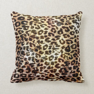 Vintage Leoparddruckhaut Kissen