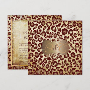 Vintage Leoparden + Wirbel Einladung