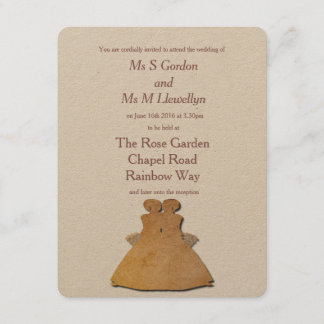 Vintage Lesbische Brautpavilluftfahrt Einladung