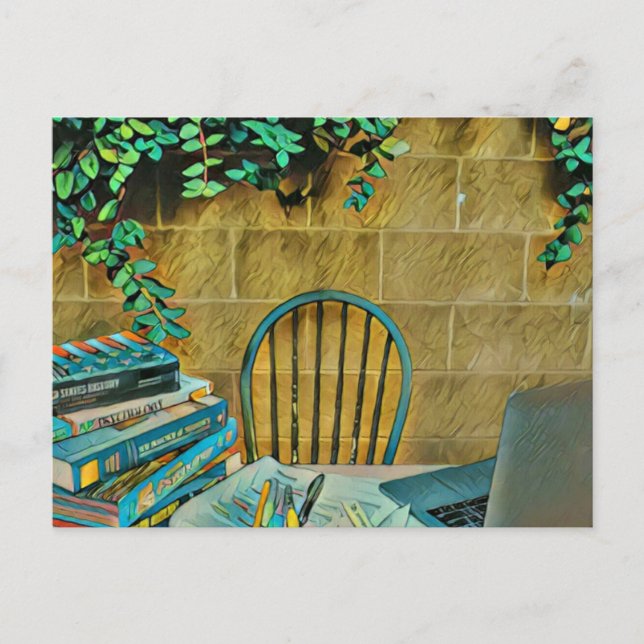 Vintage-Lesekunst Postkarte (Vorderseite)