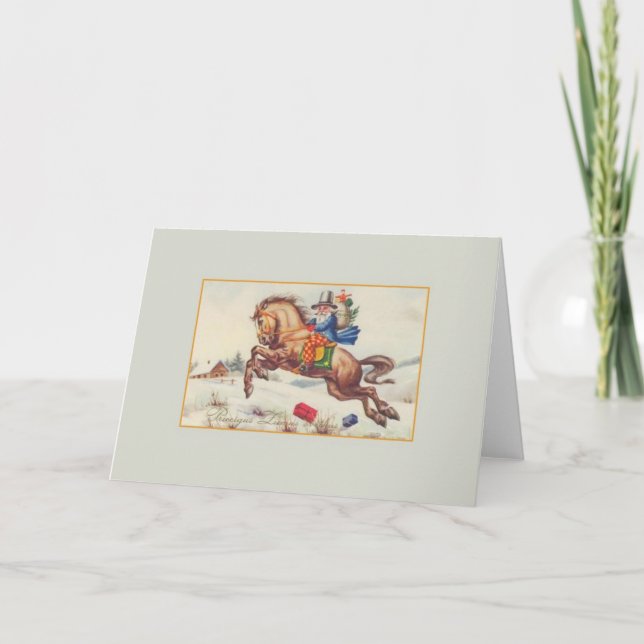 Vintage lettische Weihnachtskarte Feiertagskarte (Vorderseite)