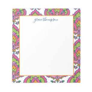 Vintage leuchtendes Damast-Muster Notizblock