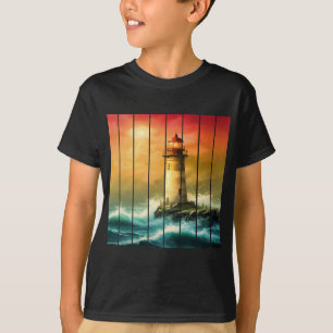 Vintage Leuchtturm Meer Strand Ozean Blick T-Shirt