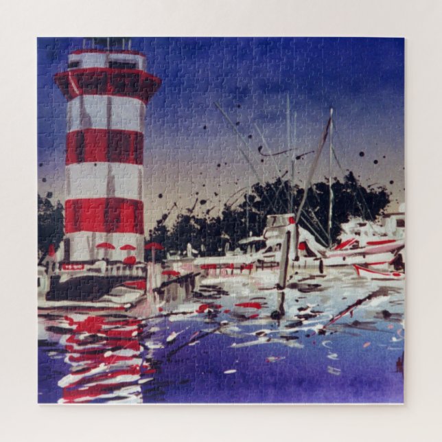 Vintage Leuchtturmboote Hilton Head (Vertikal)