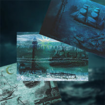 Vintage Leuchttürme und Schiffe