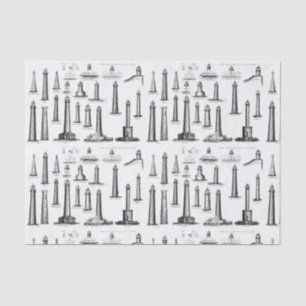 Vintage Leuchtturmsammlung Seidenpapier