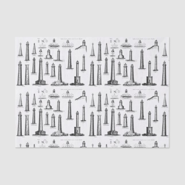 Vintage Leuchtturmsammlung Seidenpapier (Vorderseite)