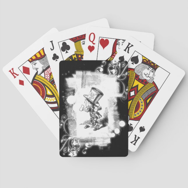 Vintage Lewis Carroll Mad Hatter Spielkarten (Rückseite)