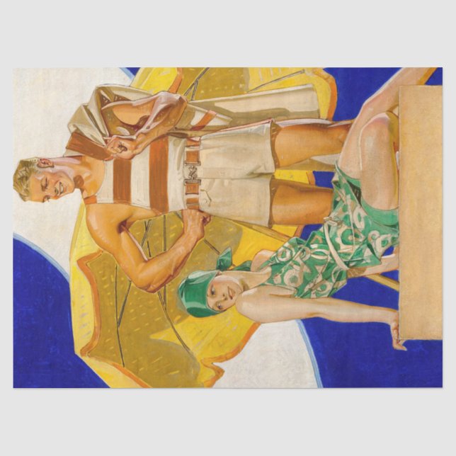 Vintage Leyendecker-Deco-Deco-Decoupage der 1920er Seidenpapier (Vorderseite)