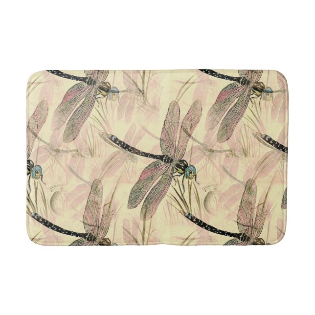 Vintage Libelle Badematte (Vorderseite)