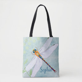Vintage Libelle im Hintergrund verblasster Blumen Tasche