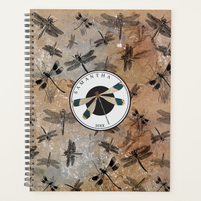 Vintage Libellenstörung Entomologie-Monogramm Planer (Vorderseite)