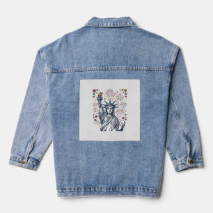 Vintage Liberty Feuerwerk patriotisches Vektordesi Jeansjacke