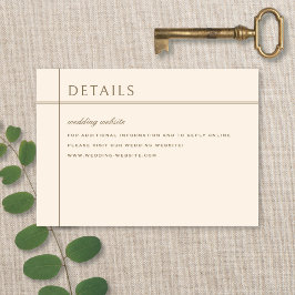 Vintage Library Catalog Neutral Wedding Details Begleitkarte