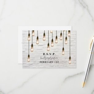 Vintage Lichter Weiße Backstein-Hochzeit RSVP Karte