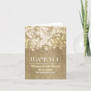 vintage Lichterketten Hochzeit Dankeskarten Dankeskarte