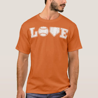 Vintage Liebe Baseball Zuhause Plate T-Shirt