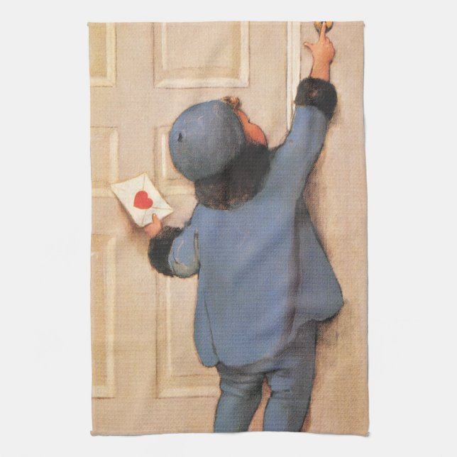Vintage Liebe Brief von Jessie Willcox Smith Geschirrtuch (Vertikal)