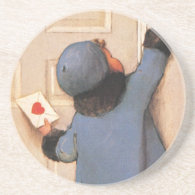 Vintage Liebe Brief von Jessie Willcox Smith Untersetzer (Vorne)