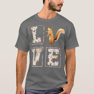 Vintage Liebe Eichhörnchen T-Shirt